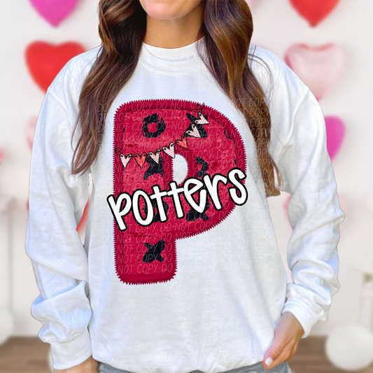 Potters Valentine School Spirit DTF Transfer