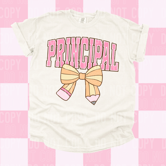 Principal Pencil Bow DTF Transfer