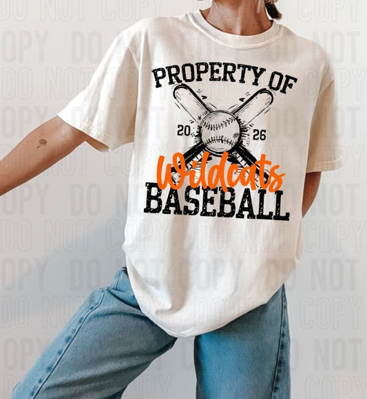 Property Of Baseball Custom Team DTF Transfer