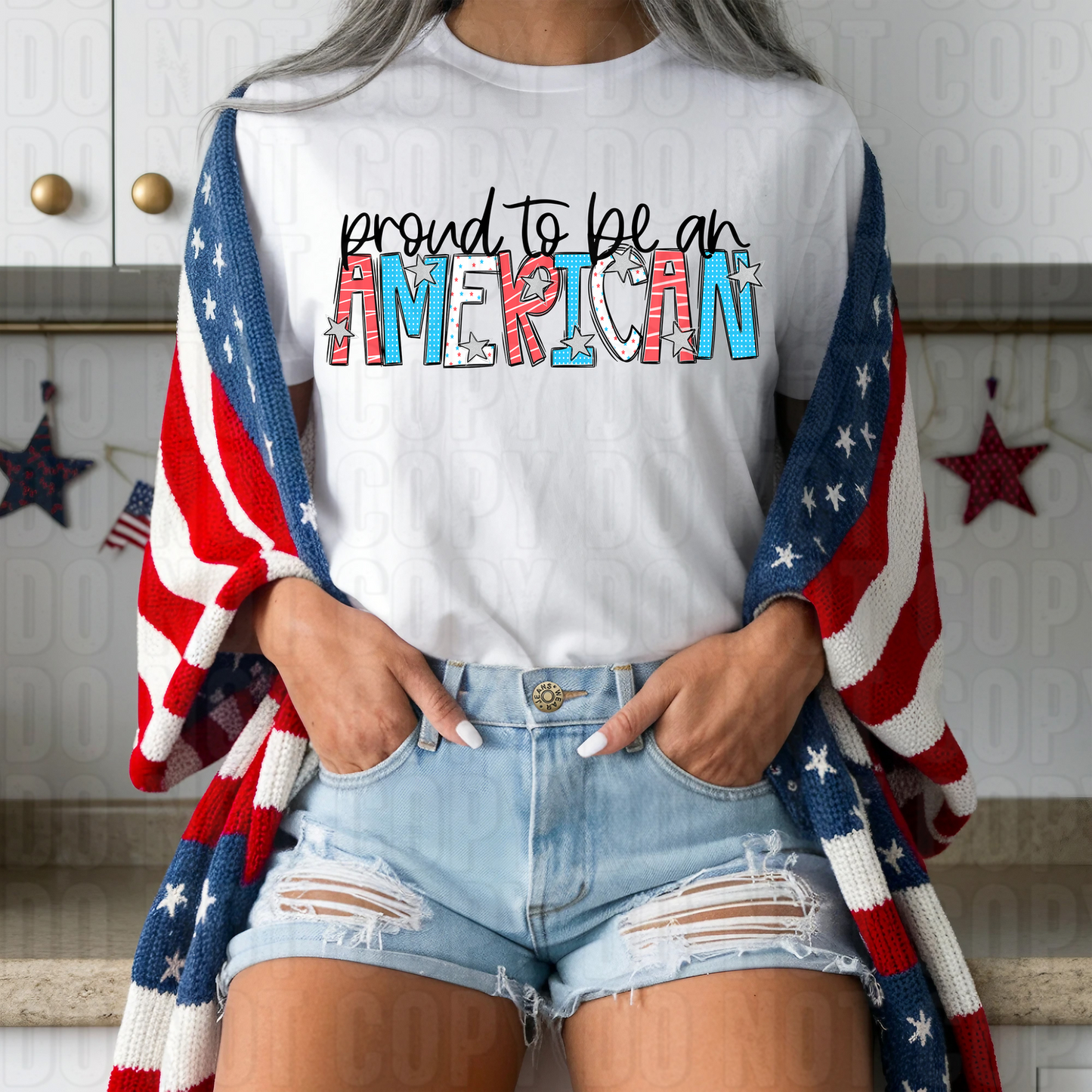 Proud To Be An American Stars DTF Transfer