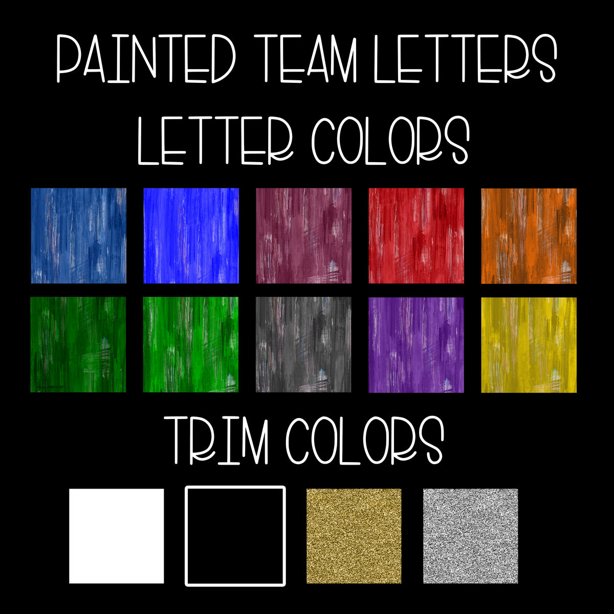 Custom Team Lettering Painted Letter Custom Team Name/Personalized DTF Transfer – K&M Designs