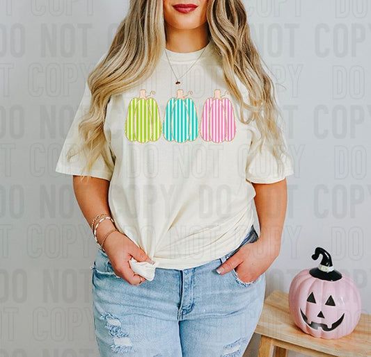 Pastel Trio Pumpkins DTF Transfer
