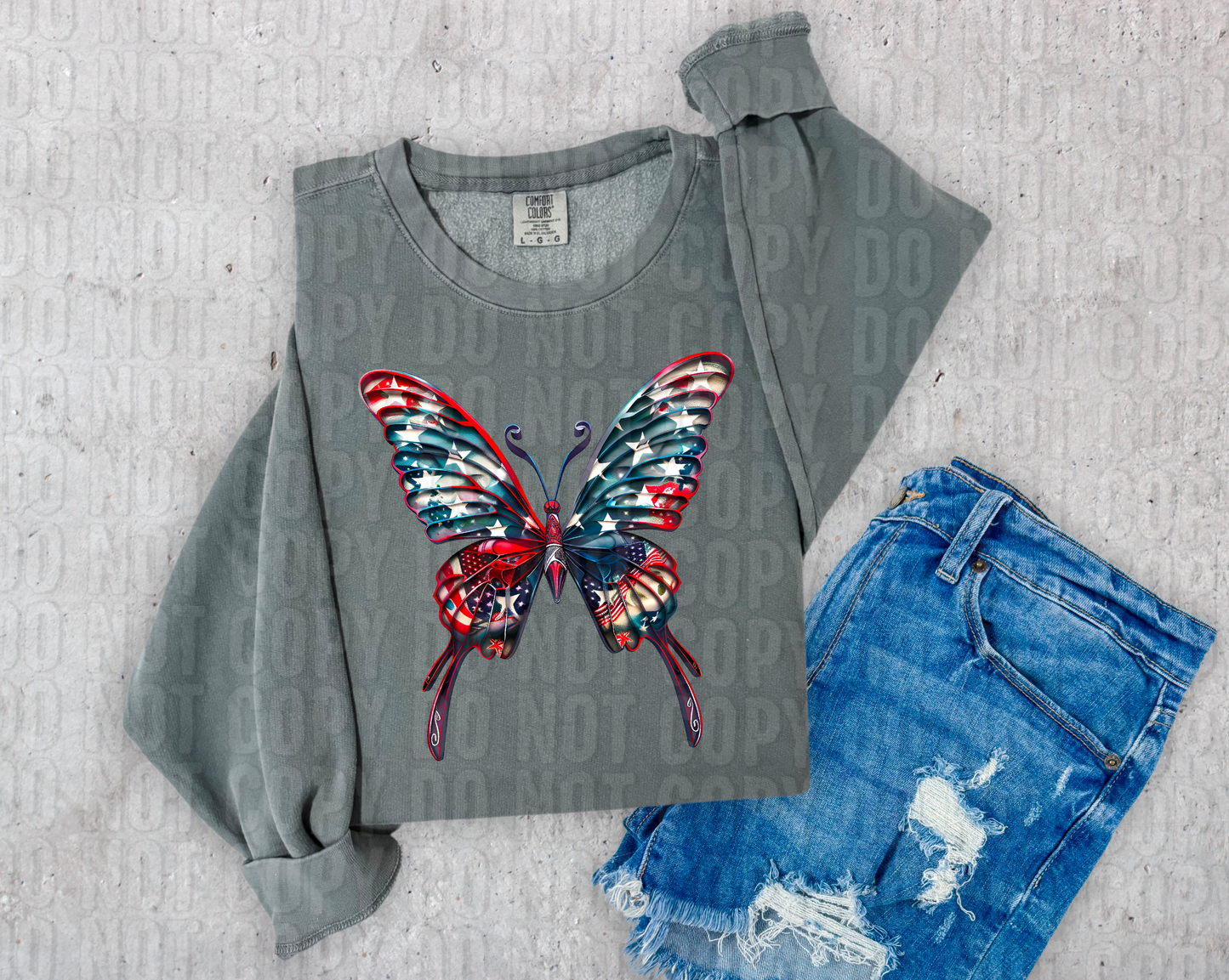 Patriotic Butterfly DTF Transfer