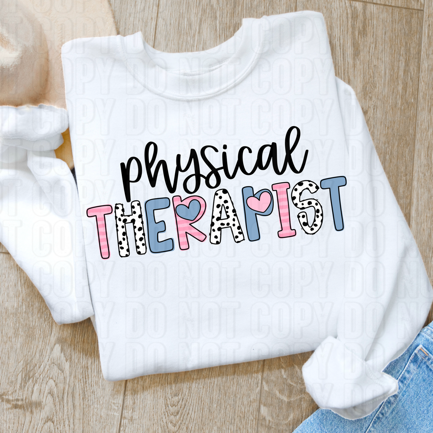 Physical Therapist Hearts DTF Transfer
