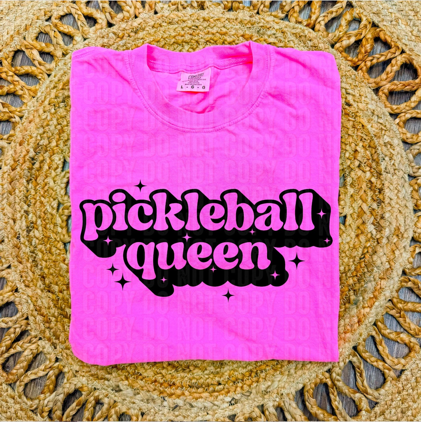 Pickle Ball Queen Black Font DTF Transfer