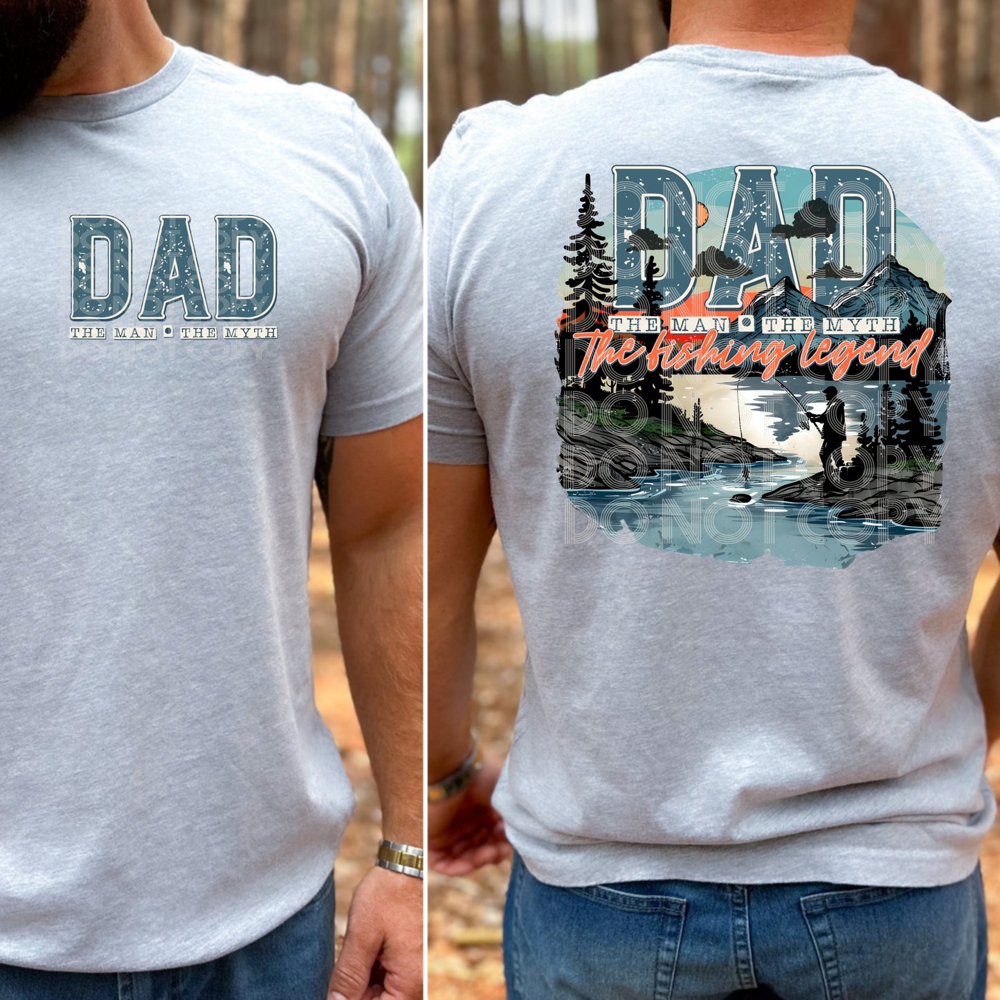 Dad The Fishing Legend Front/Back DTF Transfer