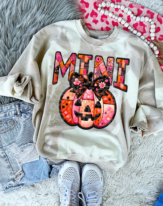 Mini Pink Patchwork Pumpkin DTF Transfer