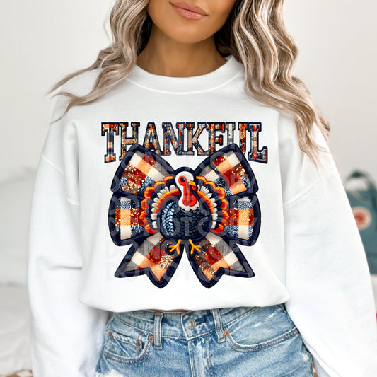 Thankful Turkey Coquette Bow DTF Transfer