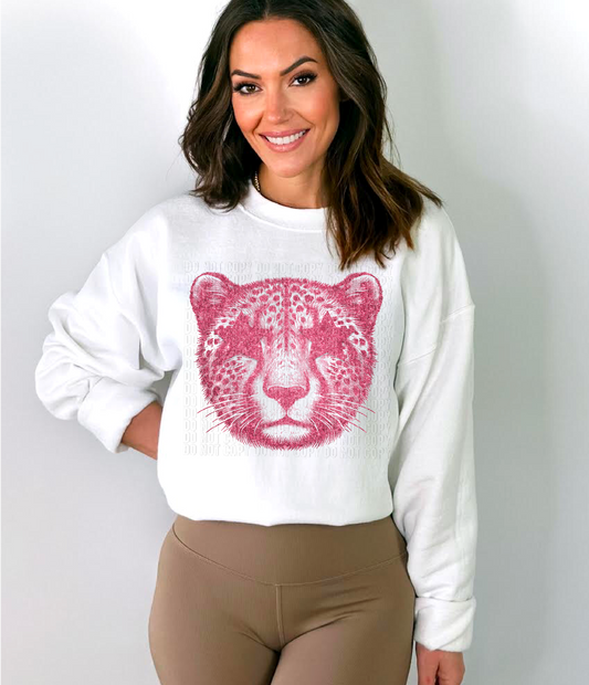 Glittery Pink Cheetah DTF Transfer
