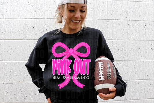 Pink Out Coquette Bow DTF Transfer