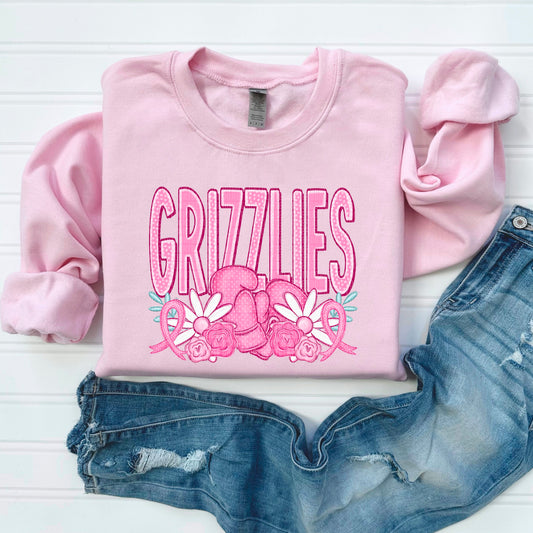 Grizzlies Pink Out Mascot DTF Transfer