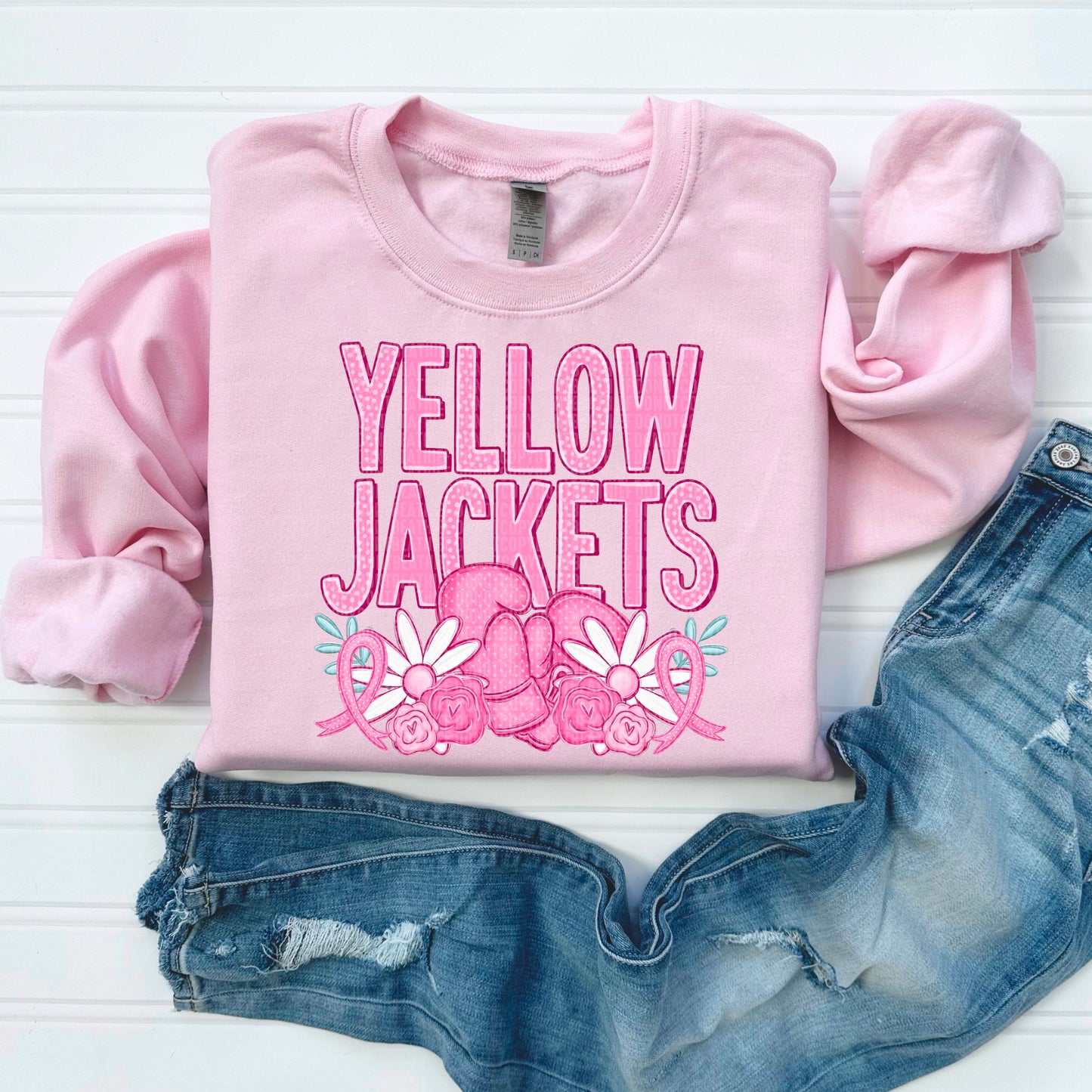Yellow Jackets Pink Out Mascot DTF Transfer
