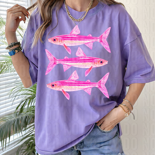 Pink Sardines Trio DTF Transfer