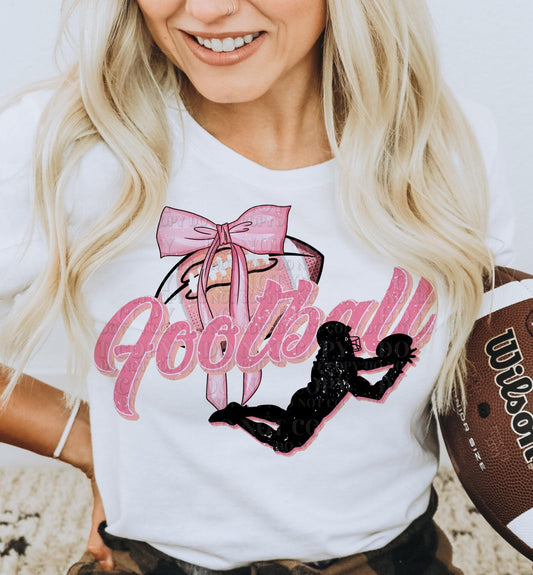 Football Pink Bow Coquette DTF Transfer