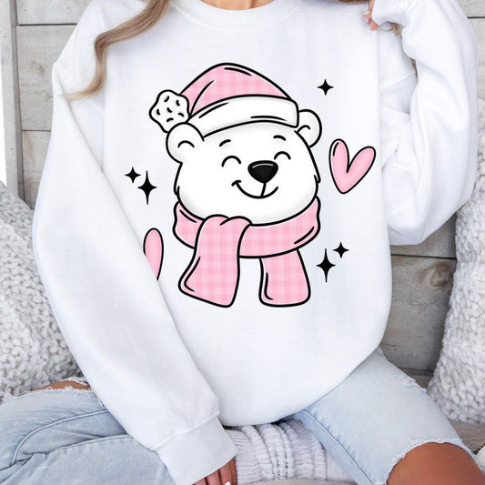 Pink Polar Bear DTF Transfer
