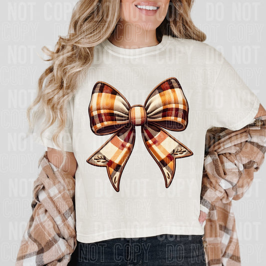 Plaid Fall Coquette Bow DTF Transfer