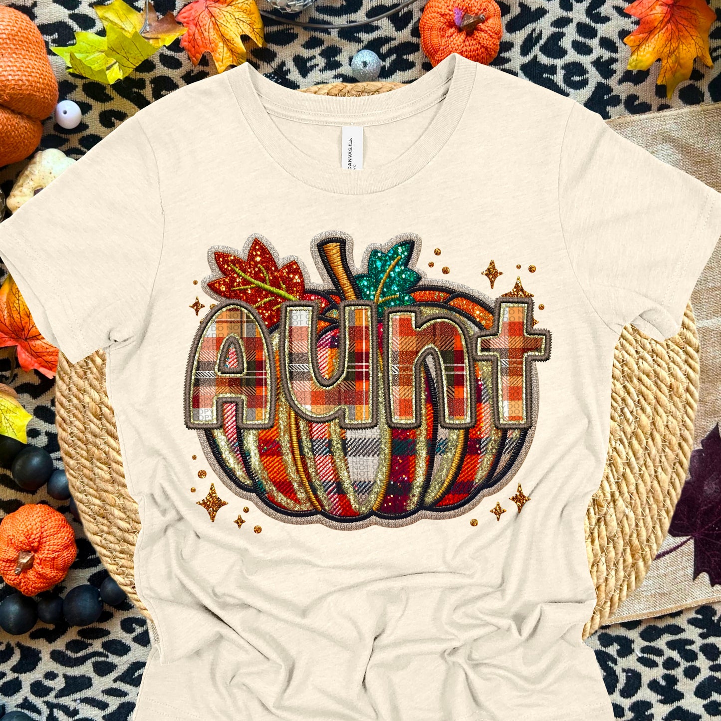 Plaid Pumpkin Aunt DTF Transfer