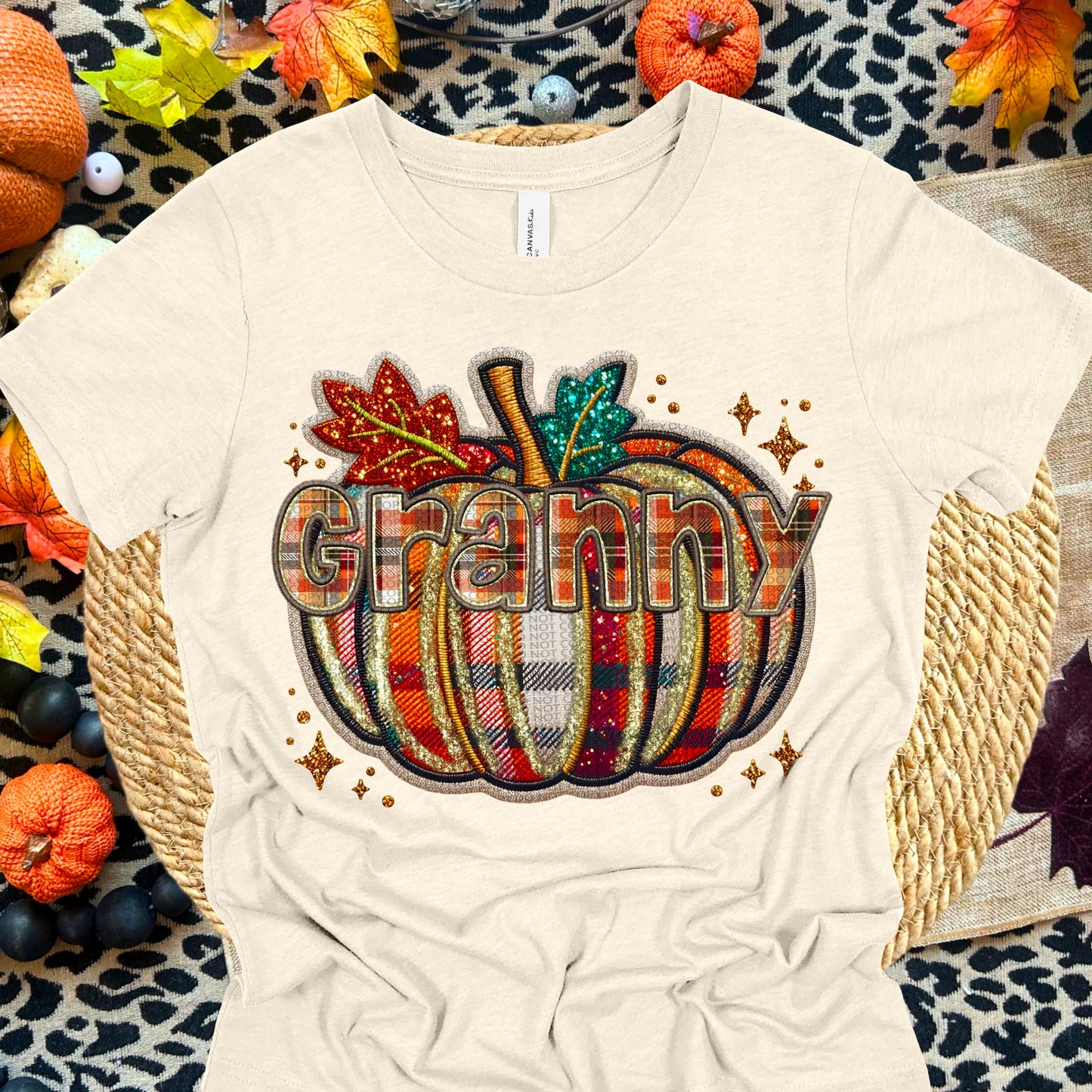 Plaid Pumpkin Granny DTF Transfer