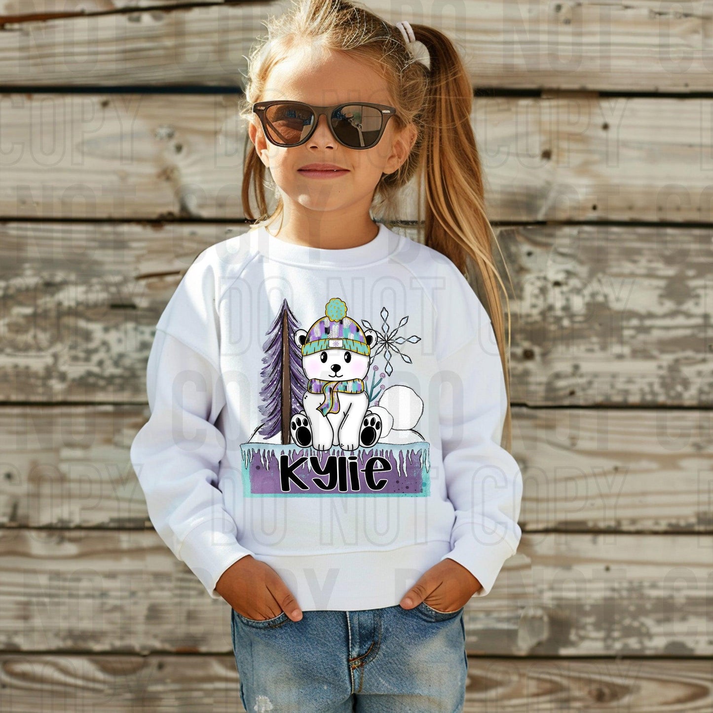 Polar Bear (Girl) Custom/Name Personalized DTF Transfer