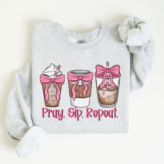 Pray Sip Repeat DTF Transfer