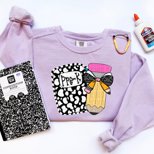 Pre-k Leopard Bow Pencil DTF Transfer