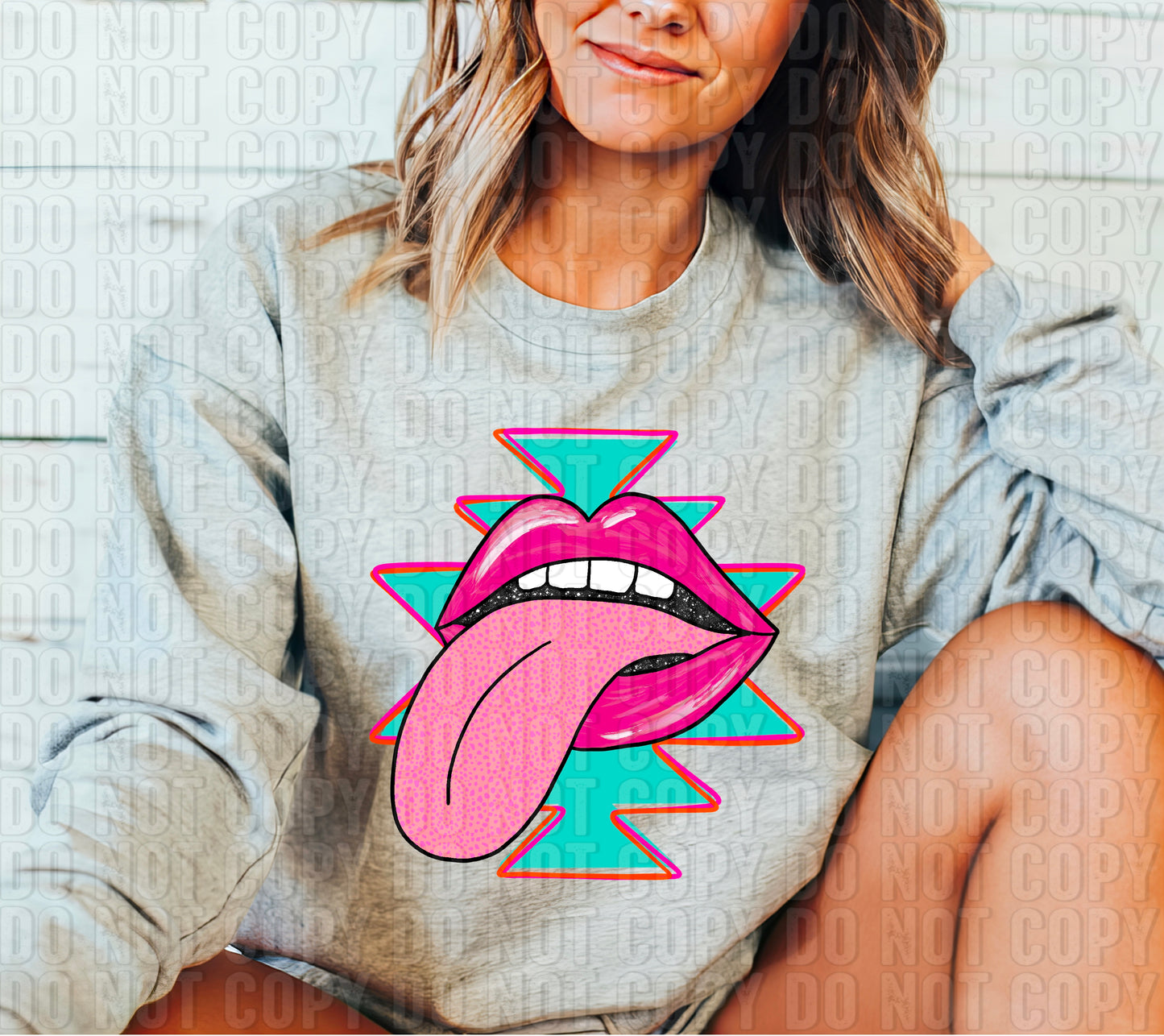 Preppy Tongue Pink Dalmatian Dots DTF Transfer