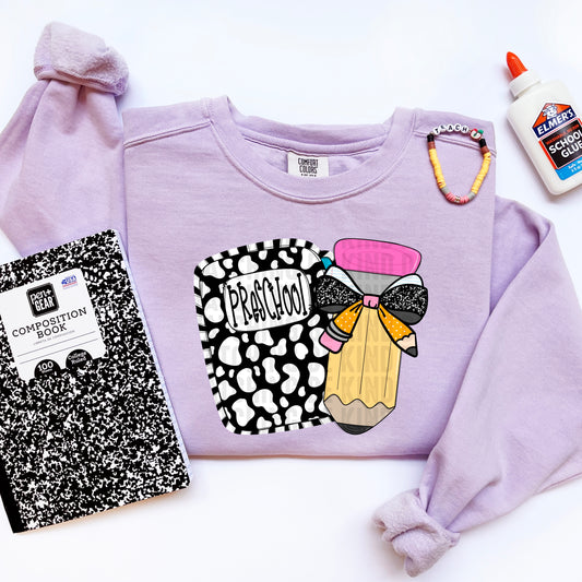 Pre-School Leopard Bow Pencil DTF Transfer