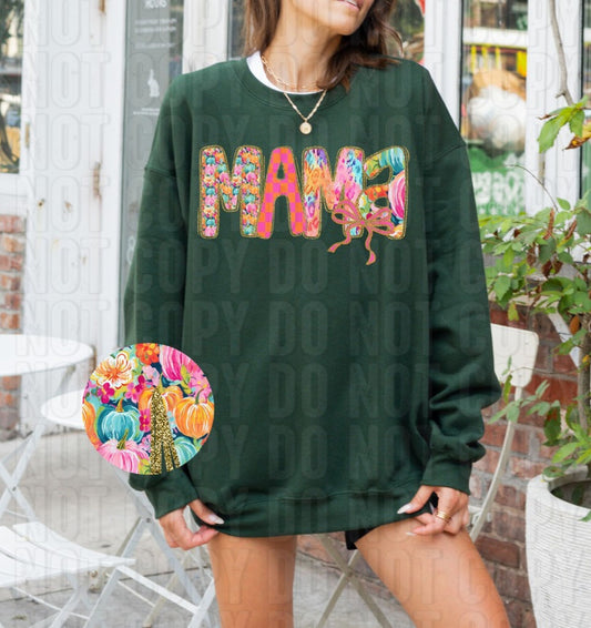 Mama Pumpkin Doodle DTF Transfer