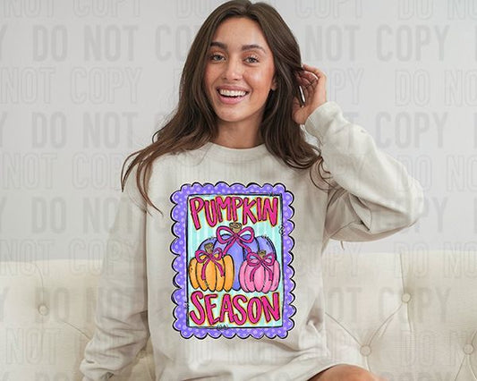 Pumpkin Season Frame DTF Transfer