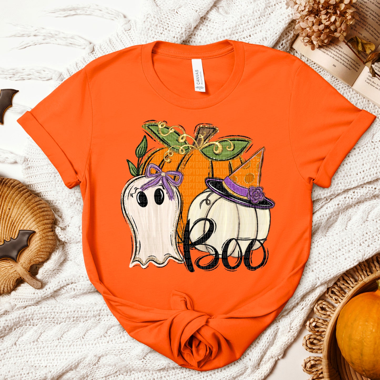 Pumpkin Ghost Boo DTF Transfer