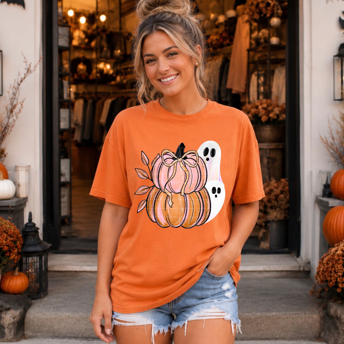 Pumpkin Ghost DTF Transfer