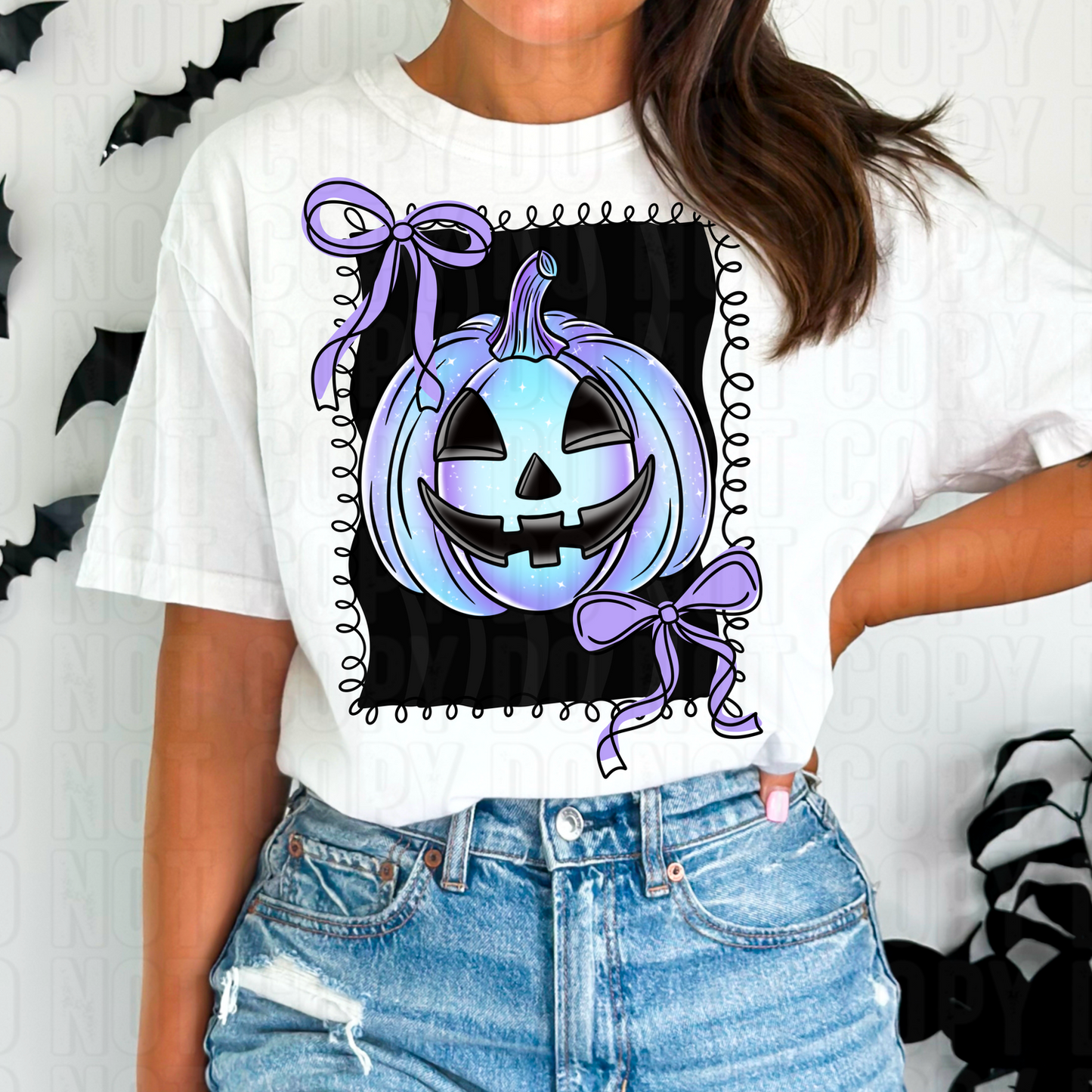 Purple Neon Pumpkin DTF Transfer