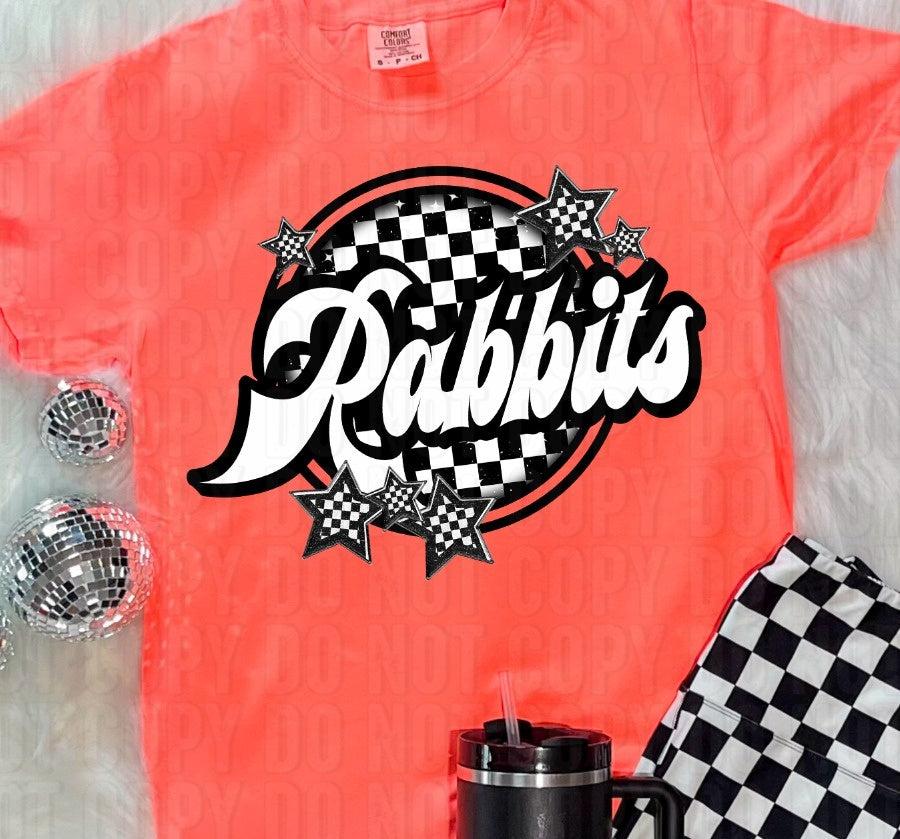 Rabbits Checker Mascot DTF Transfer – K&M Designs