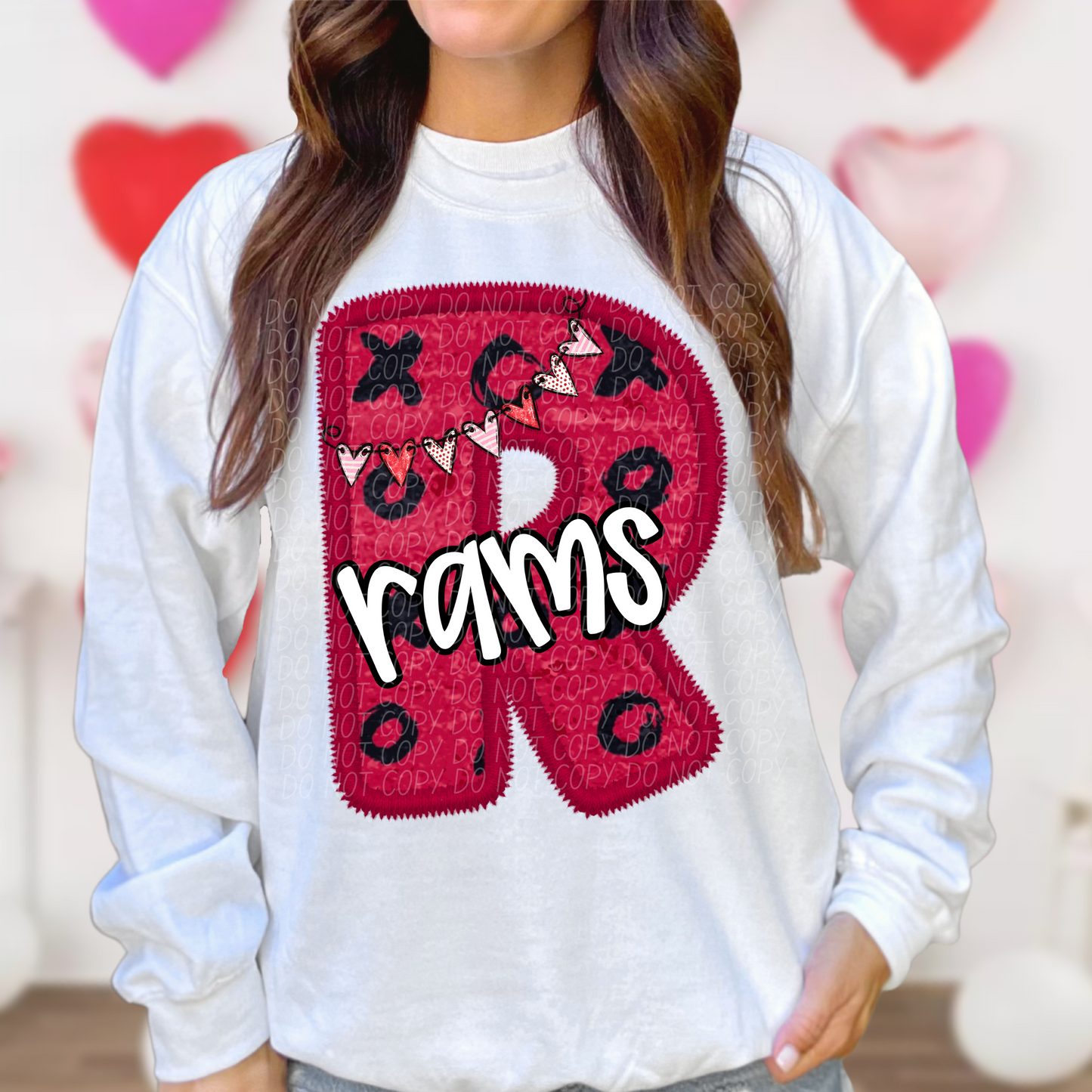 Rams Valentine School Spirit DTF Transfer