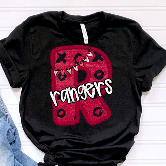 Rangers Valentine School Spirit DTF Transfer