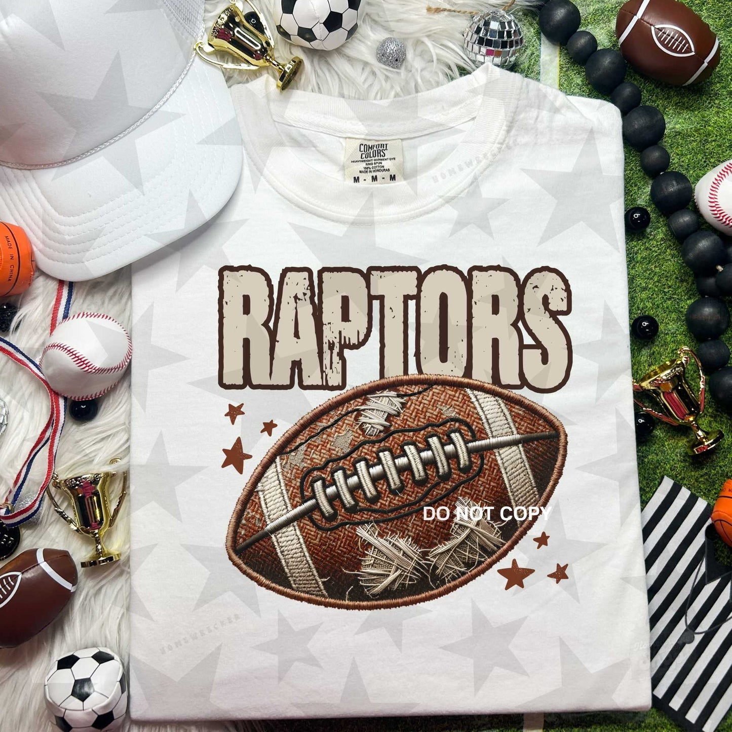 Raptors Neutral Football Mascot DTF Transfer