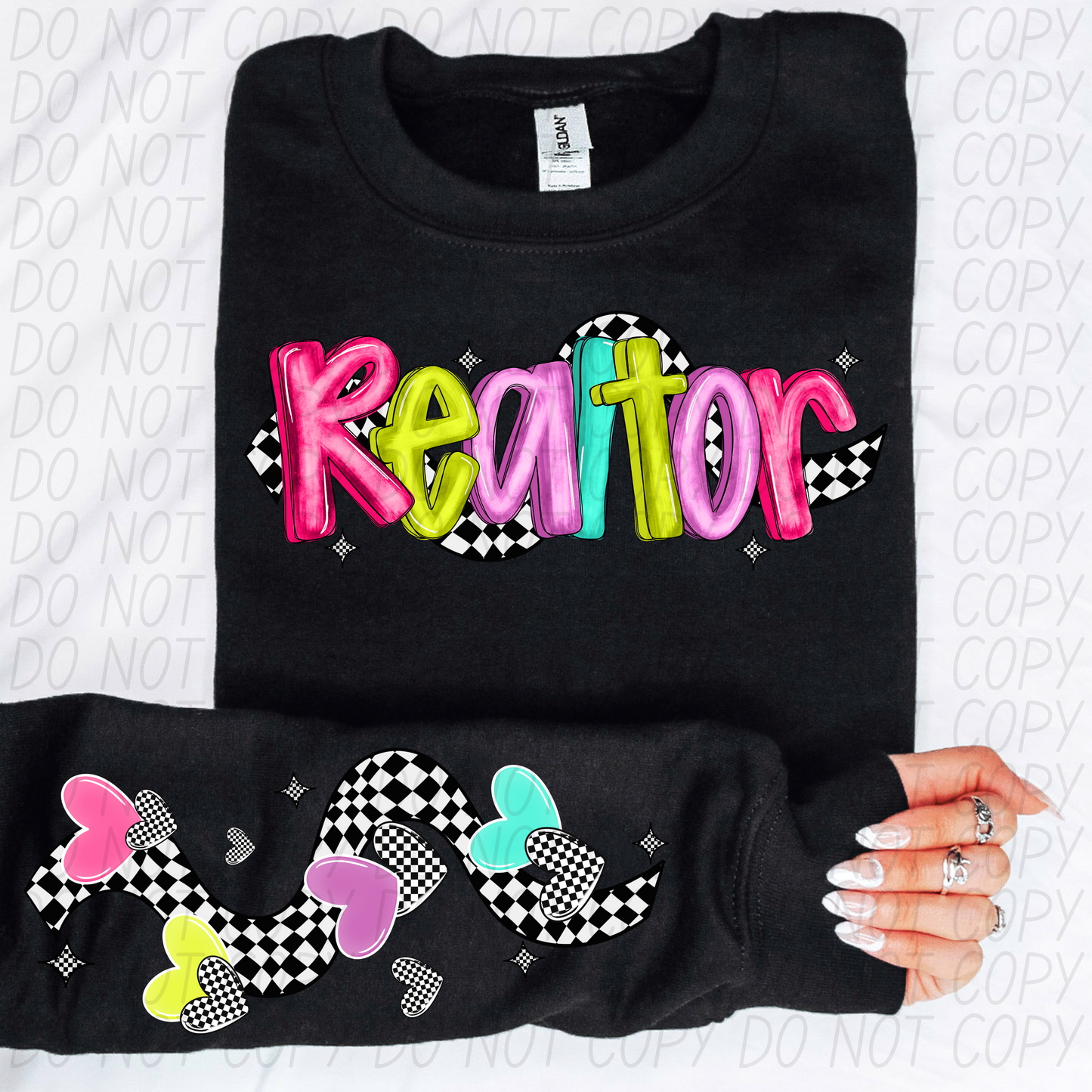 Realtor Bright Checker DTF Transfer