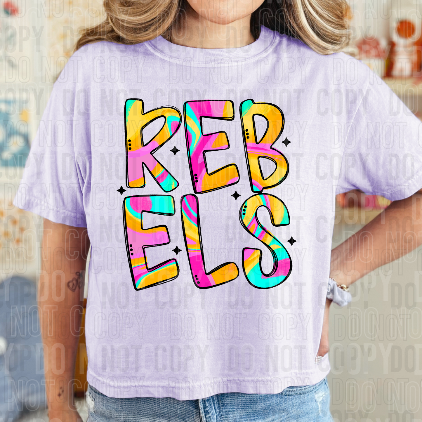 Rebels Colorful Mascot DTF Transfer