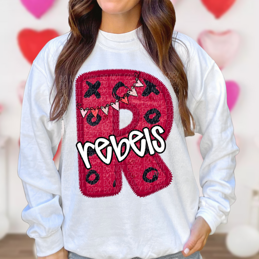 Rebels Valentine School Spirit DTF Transfer