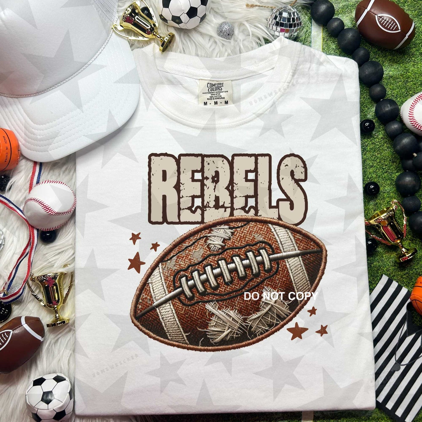 Rebels Neutral Football Mascot DTF Transfer