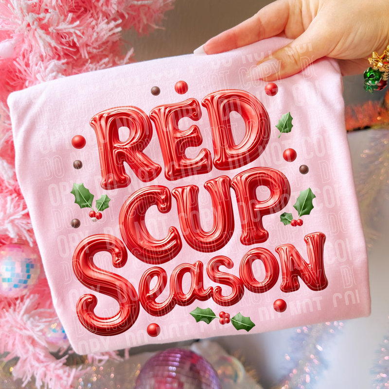 Red Cup Season Faux Icing DTF Transfer