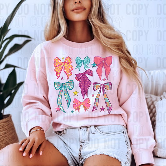 Retro Colorful Bows DTF Transfer