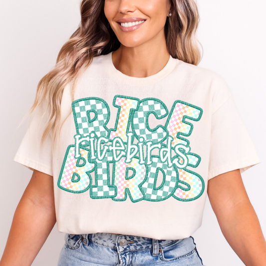 RICEBIRDS CS Checker Mascot DTF Transfer