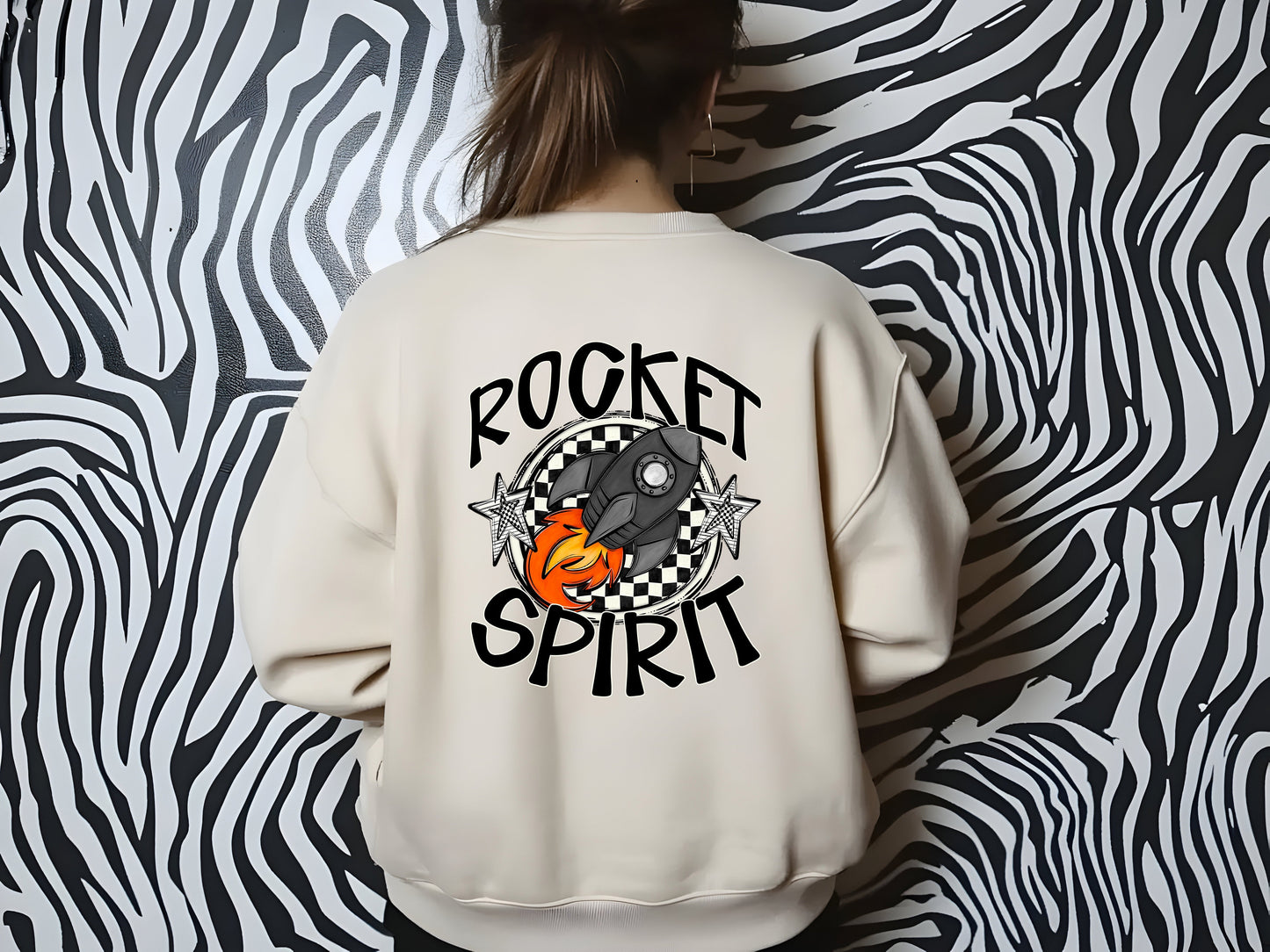 ROCKET MASCOT SPIRIT CHECKER CIRCLE SAG DTF Transfer