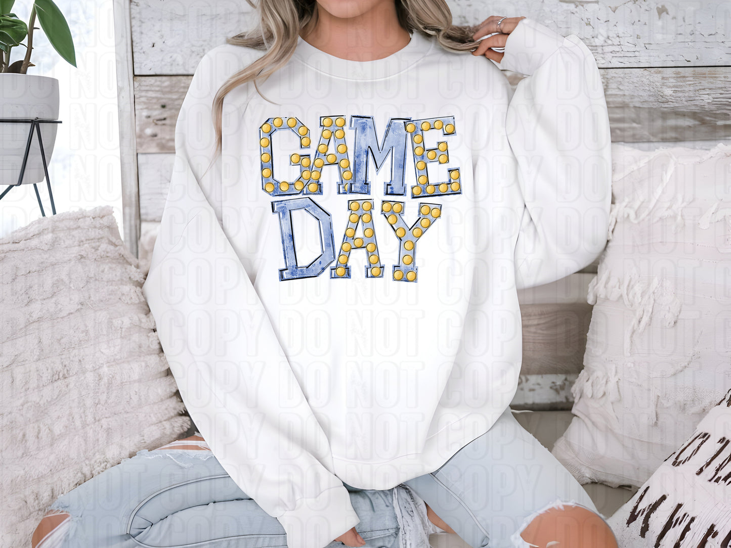 Royal Blue Game Day Marquee DTF Transfer