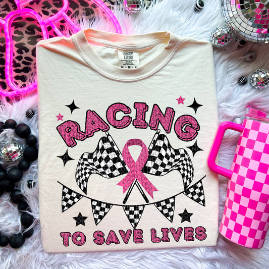 Racing To Save Lives Pink DTF Transfer