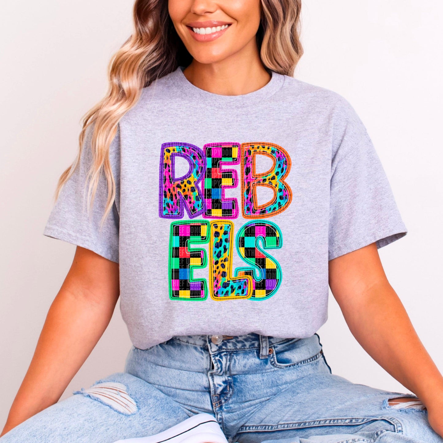 Rebels Rainbow Mascot DTF Transfer