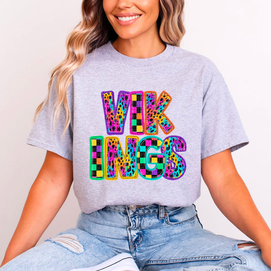 Vikings Rainbow Mascot DTF Transfer