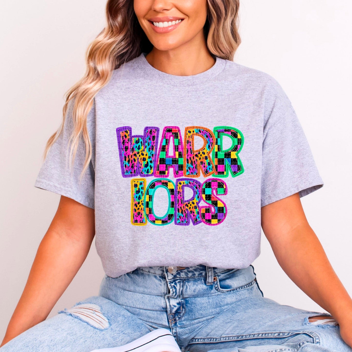 Warriors Rainbow Mascot DTF Transfer