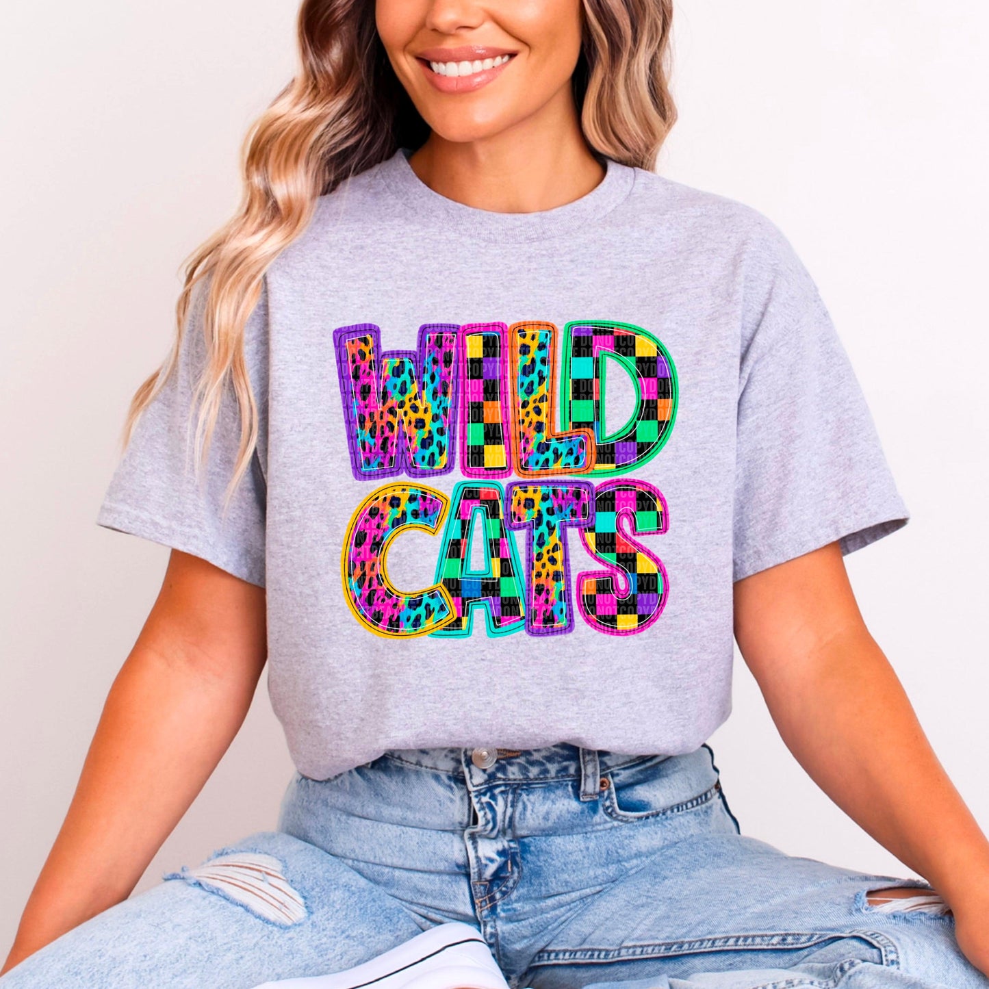 Wildcats Rainbow Mascot DTF Transfer